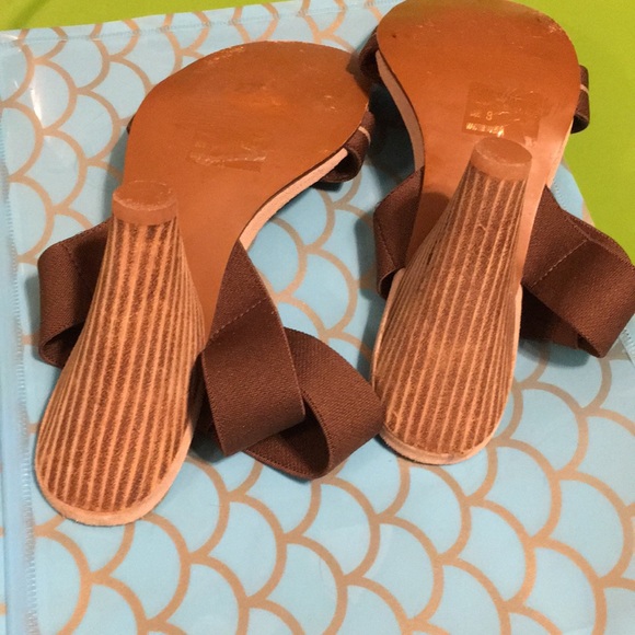 Really “Cool” Restricted Dark Brown & Beige Sandal Heels - Picture 4 of 8